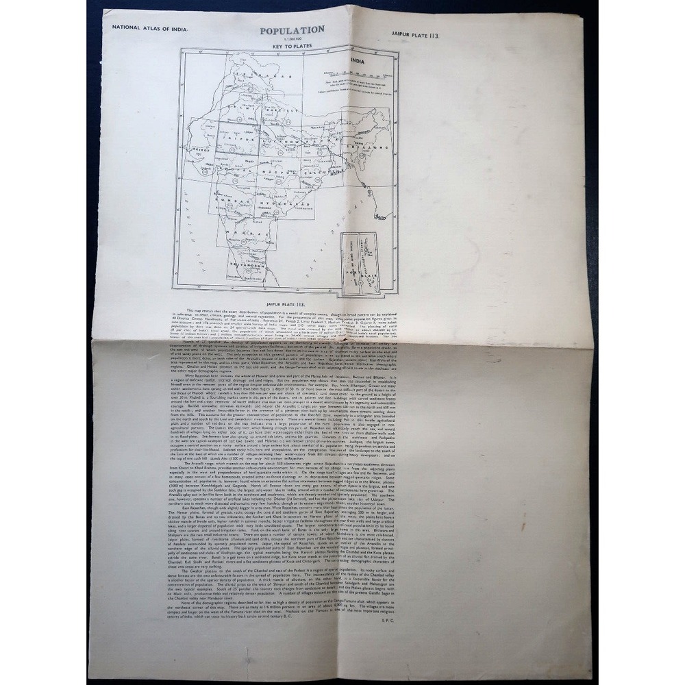 National Atlas Of India Jaipur Plate 113 Map